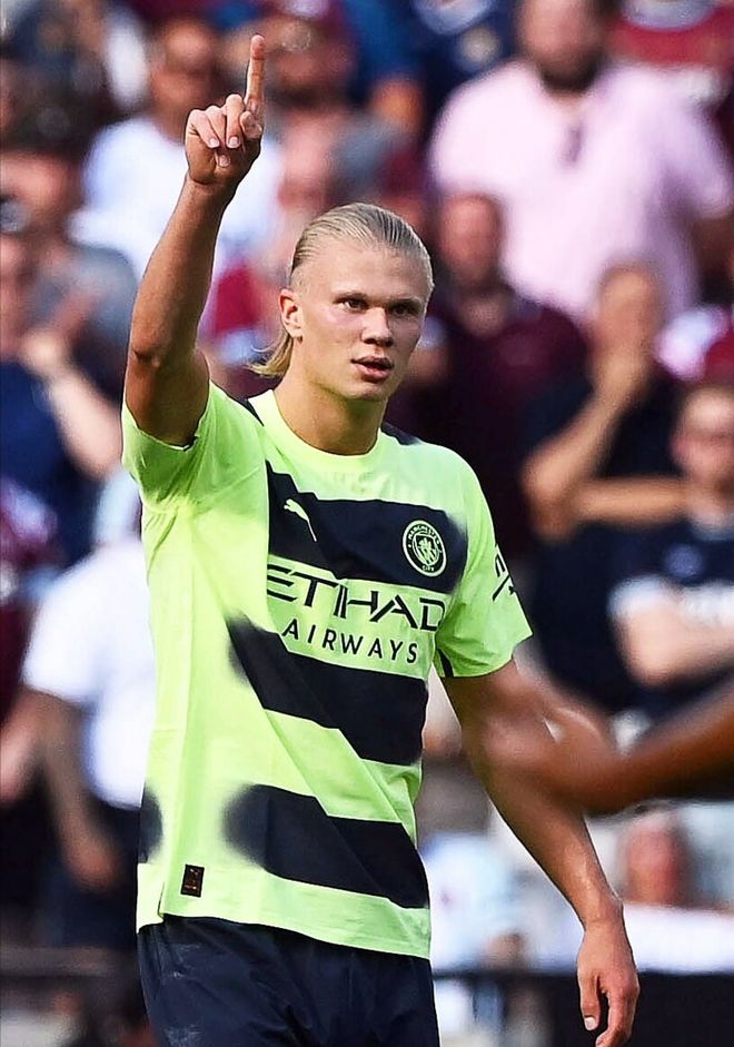 哈兰德已在本赛季联赛打进20球，为五大联赛第一人